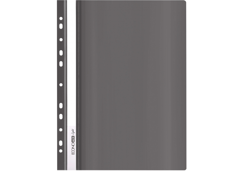 Папка-швидкозшивач ECONOMIX А4 з перф. Light, глянець чорний (E38504-01)